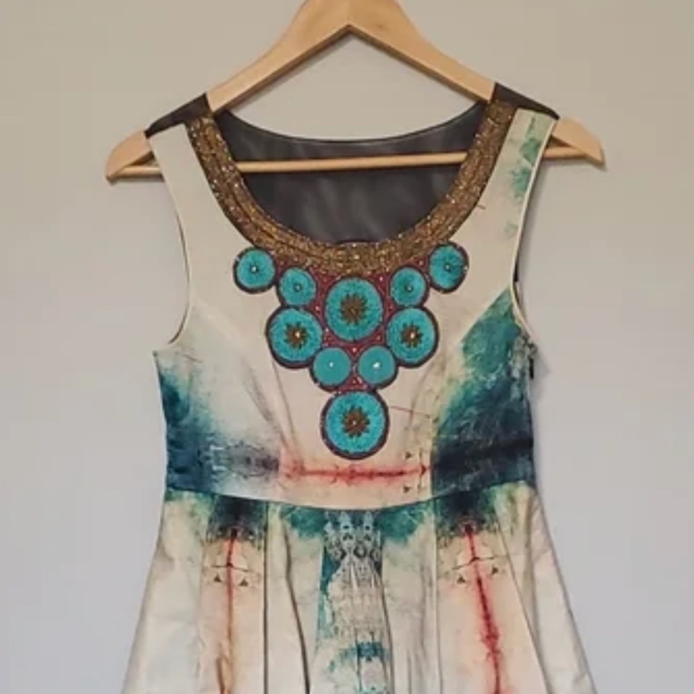 Anthropologie Bhanuni By Jyoti Embroidery and Beaded Sleeveless Dress
